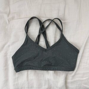 Beyond Yoga Double Back Alloy Speckled Sports Bra